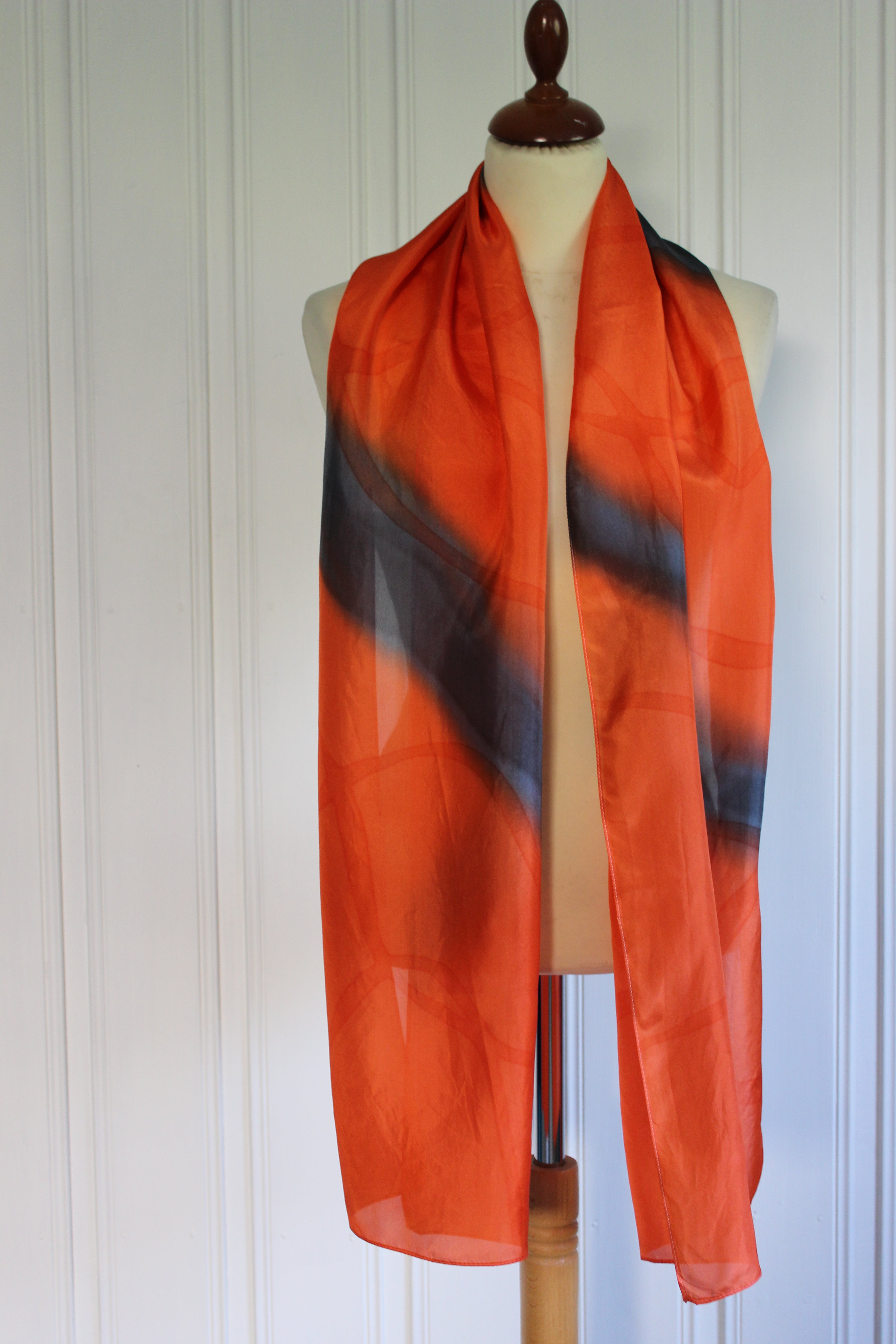 Hand painted silk scarf  4001