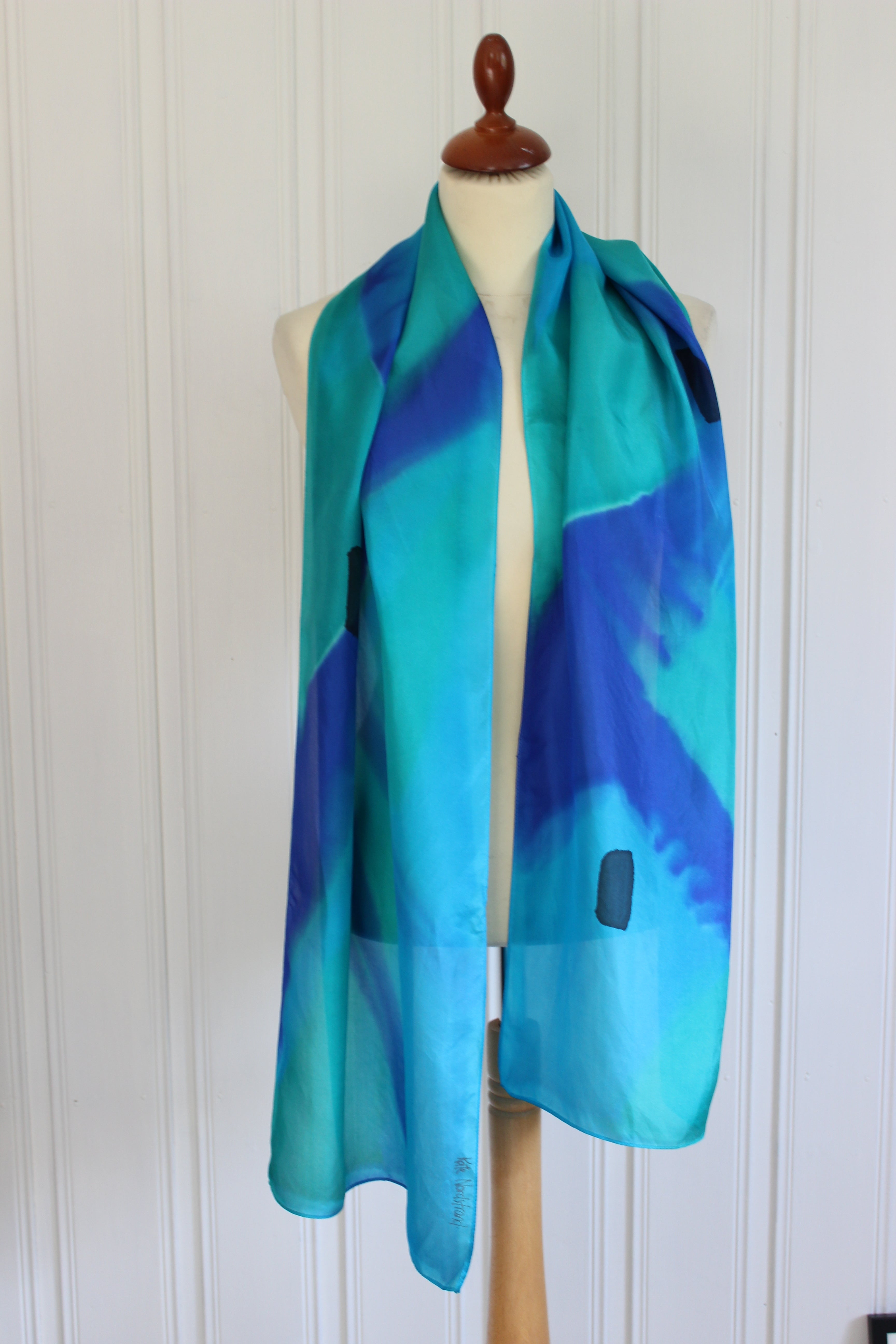 Hand painted silk scarf 4154