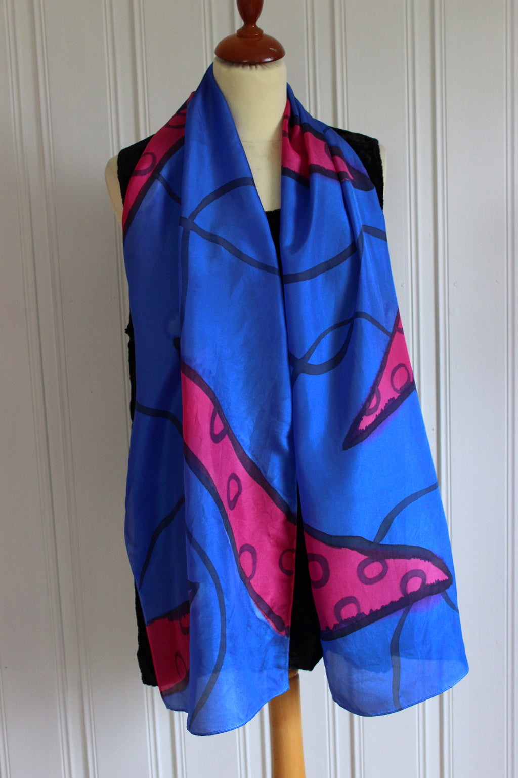 Hand painted silk scarf 4235