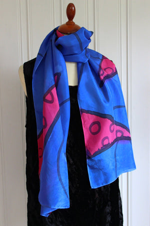 Hand painted silk scarf 4235