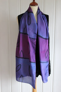 Hand painted silk scarf 4237