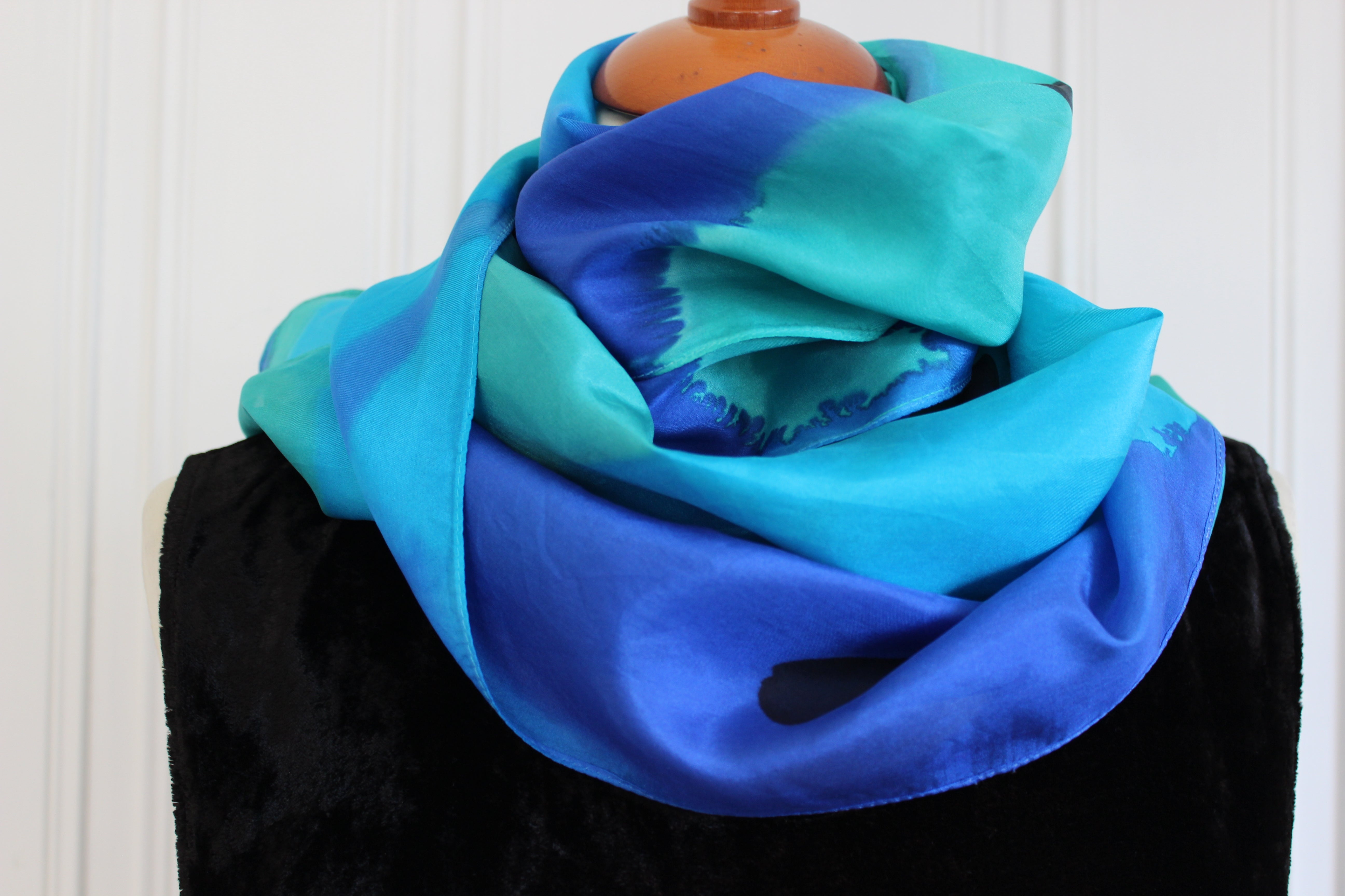 Hand painted silk scarf 4339