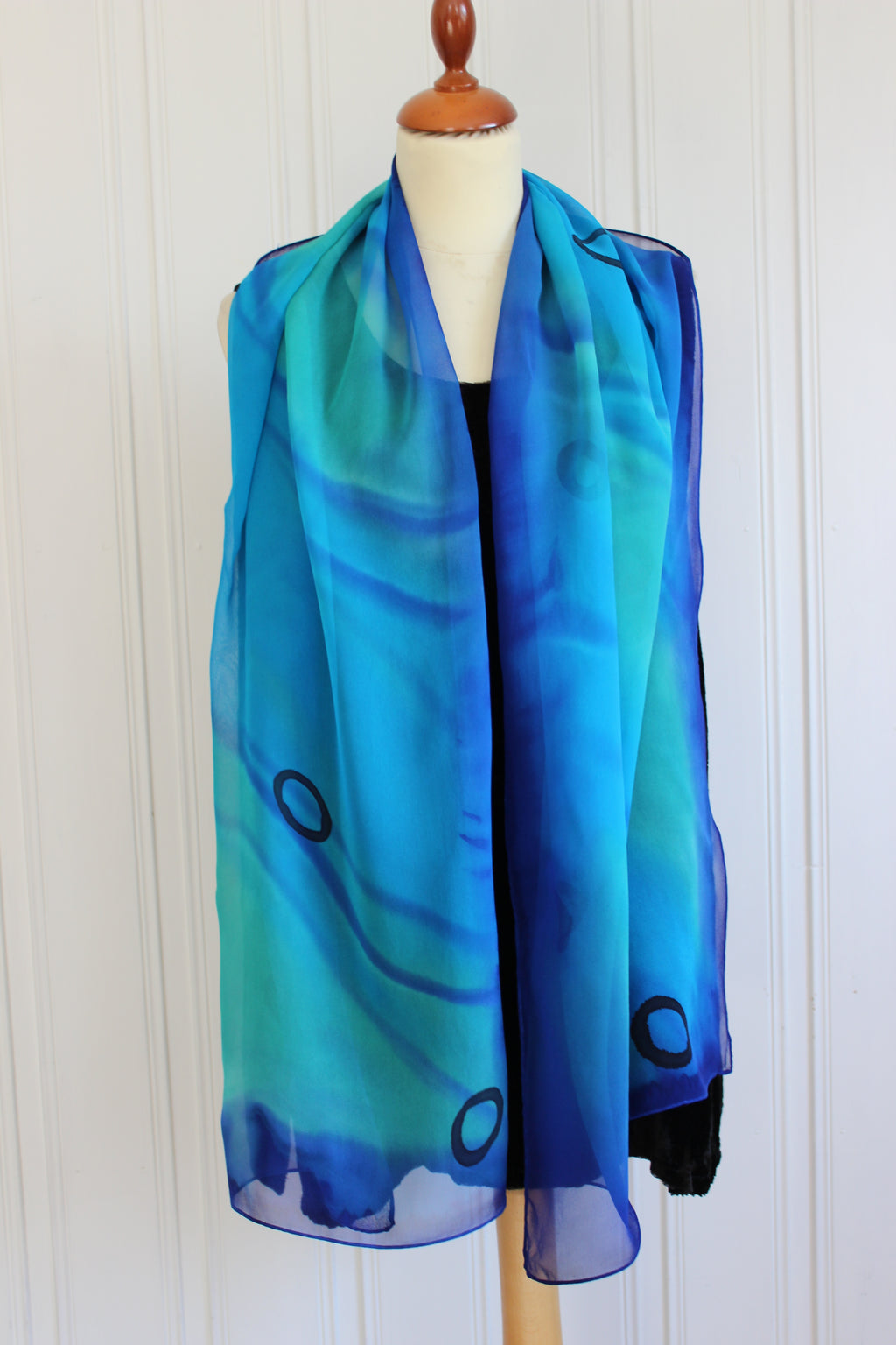 Hand painted silk scarf 4346