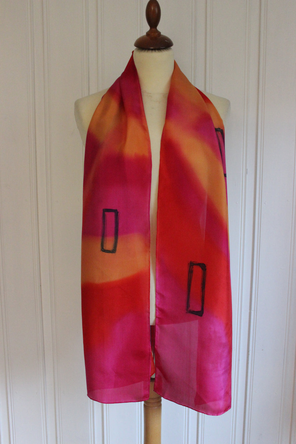 Hand painted silk scarf  4001