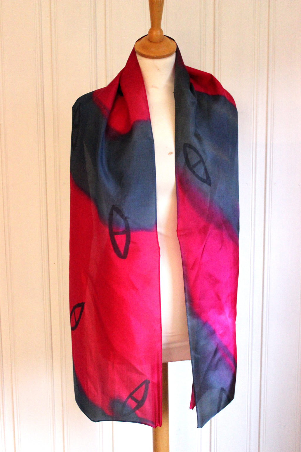 Hand painted silk scarf 4229