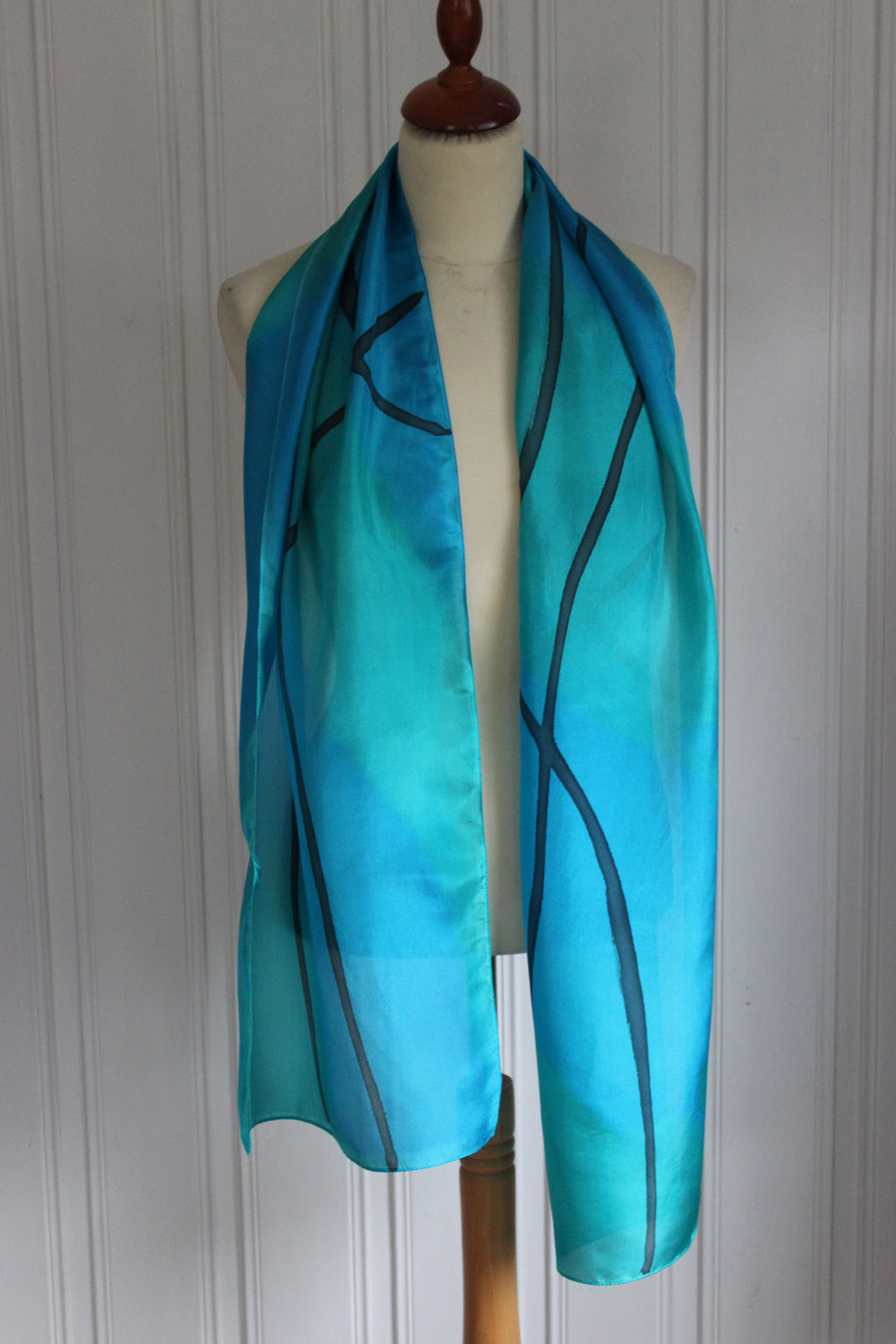 Hand painted silk scarf 4402