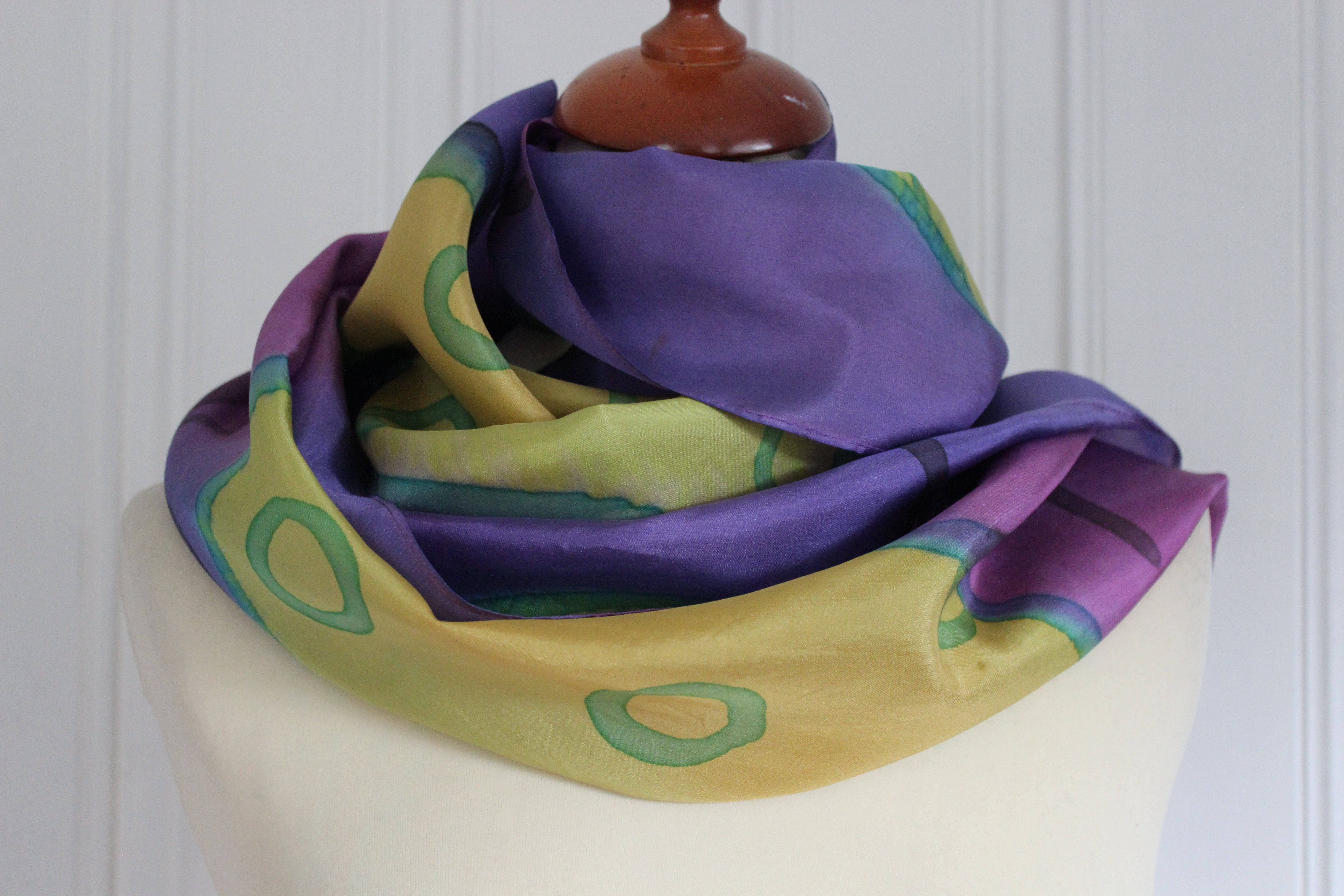 Hand painted silk scarf 4138