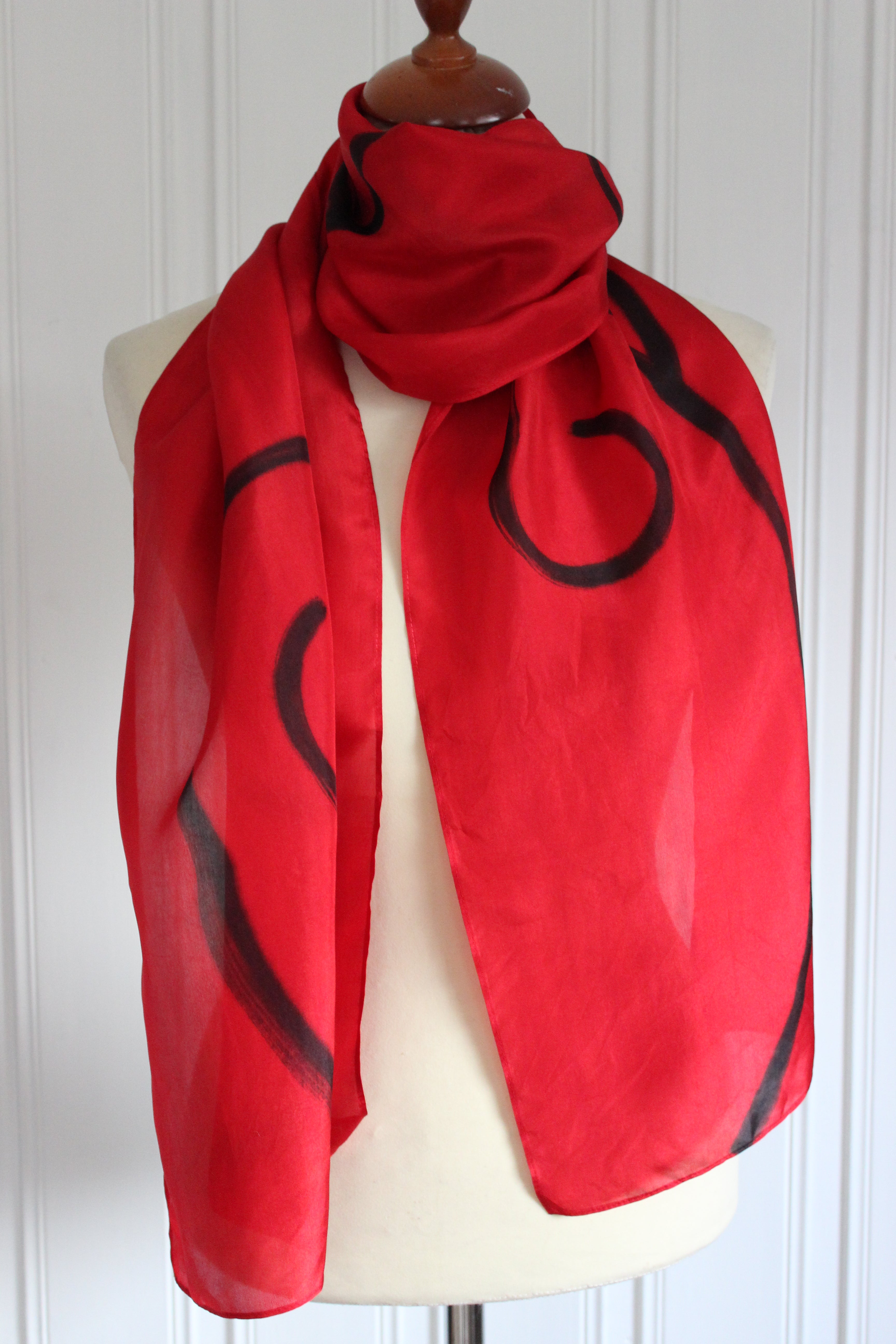 Hand painted silk scarf 4229