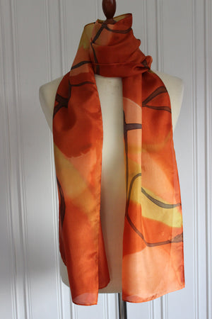 Hand painted silk scarf  3622