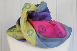 Hand painted silk scarf 4138