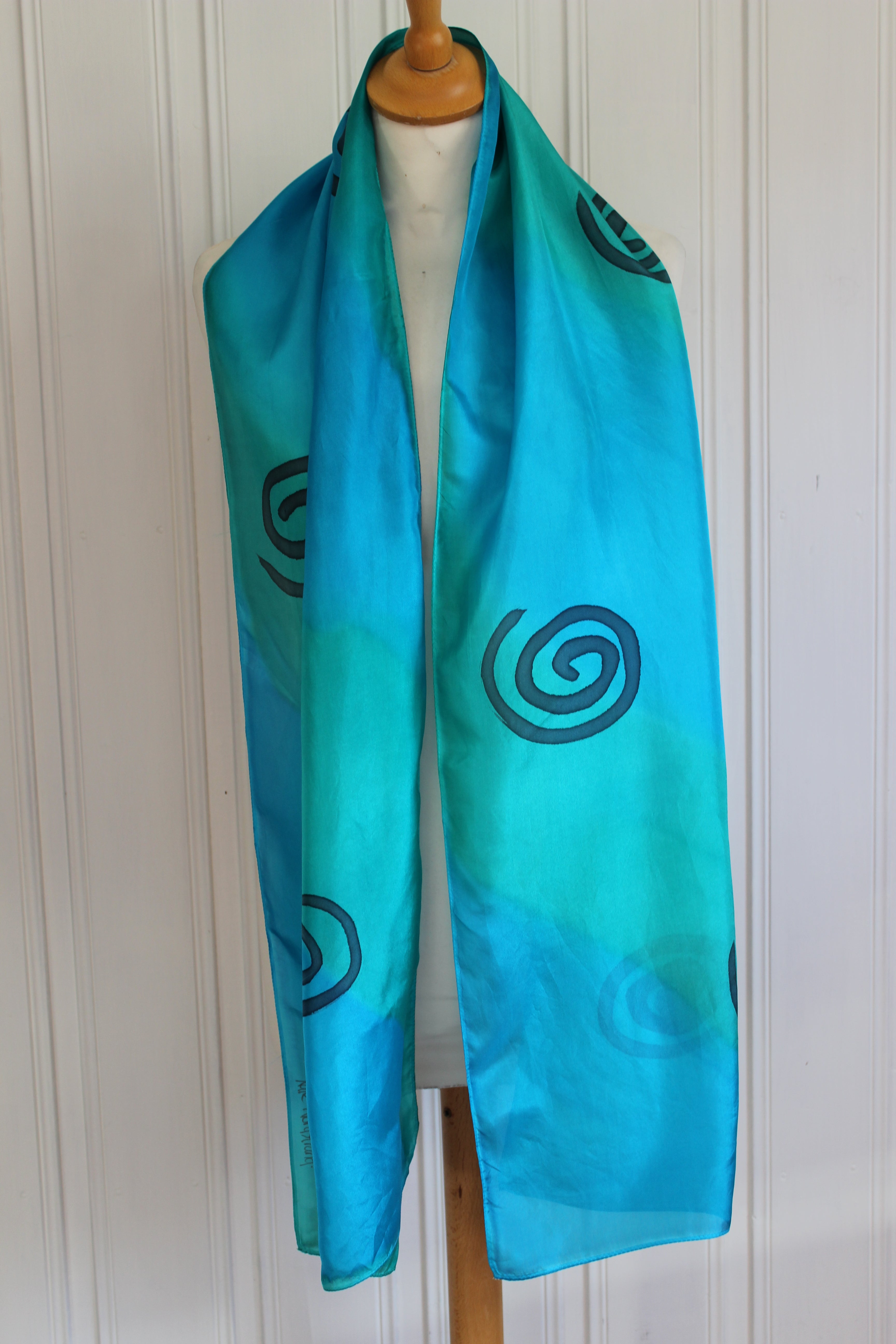 Hand painted silk scarf 4402