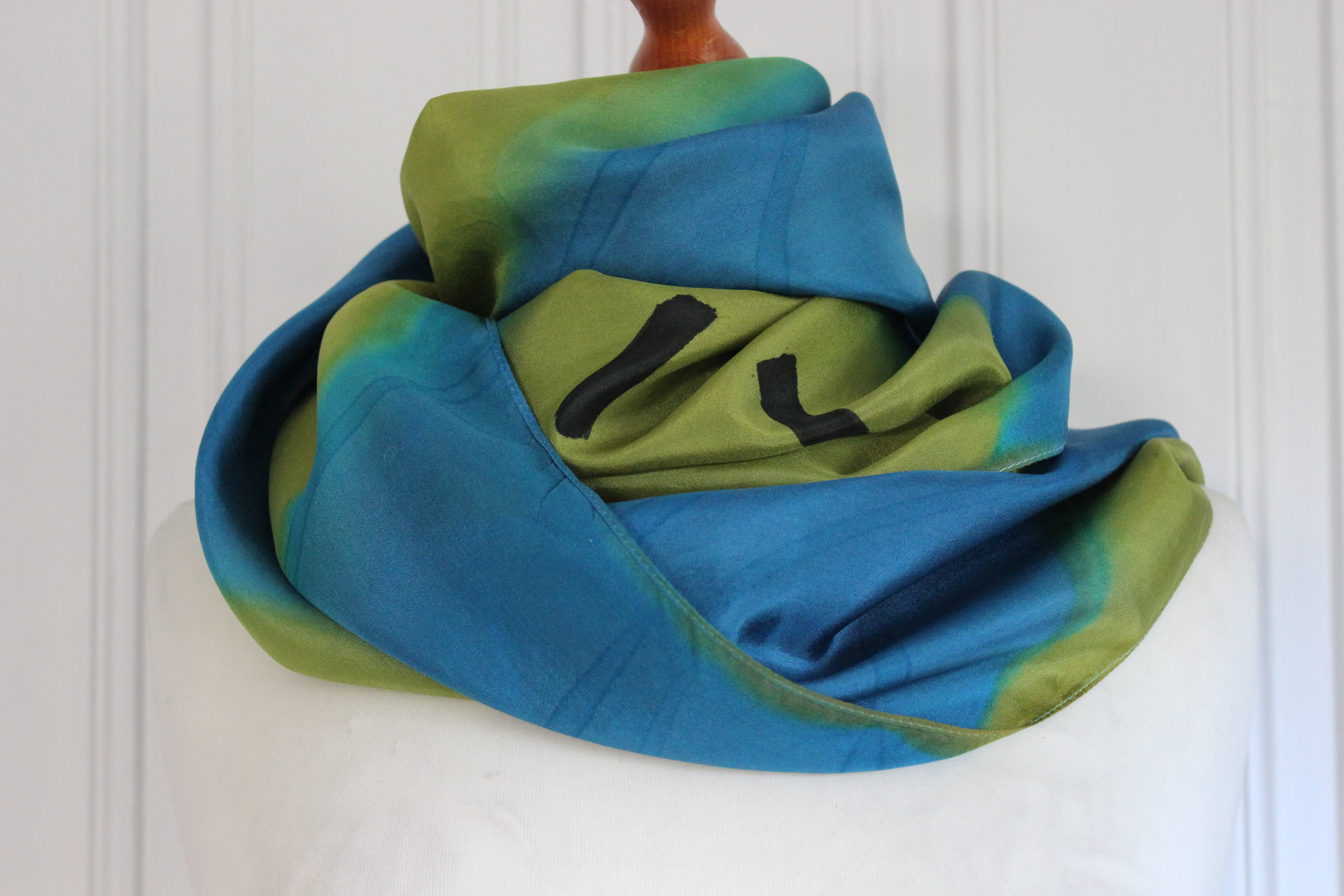 Hand painted silk scarf  3997