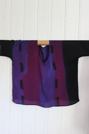 Håndmalt topp i silke 4783