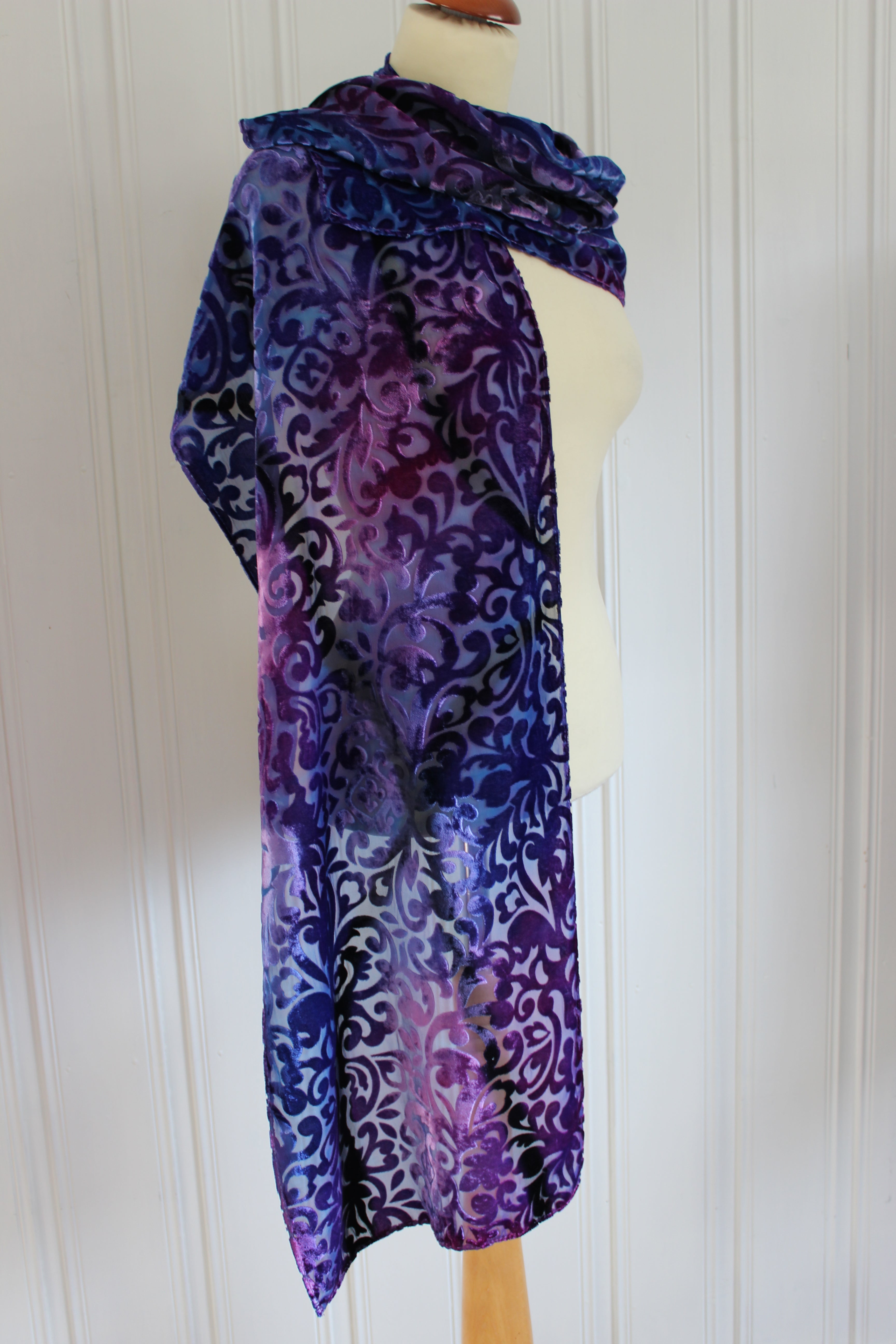 Håndmalt skjerf i silke 4845