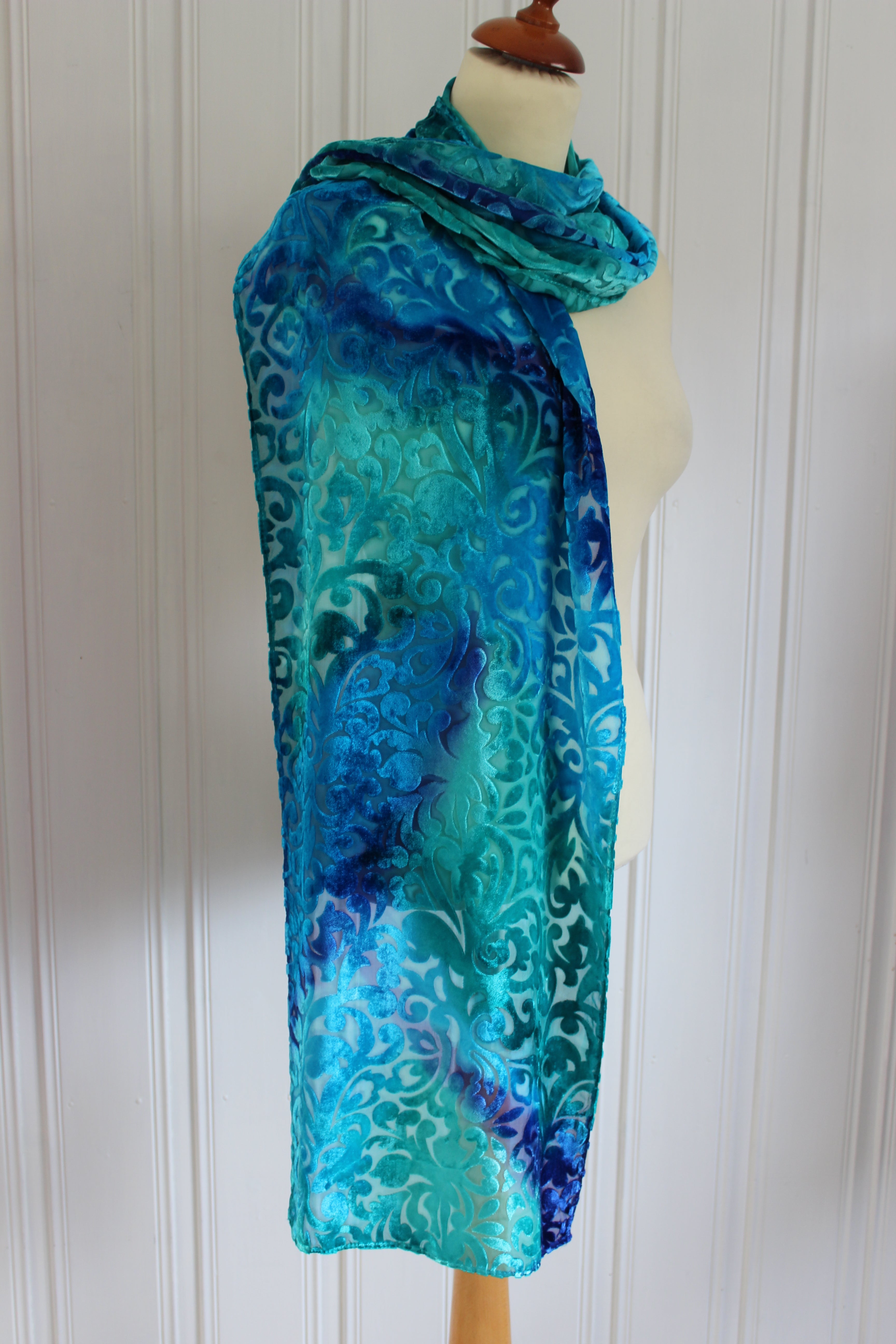 Håndmalt skjerf i silke 4850