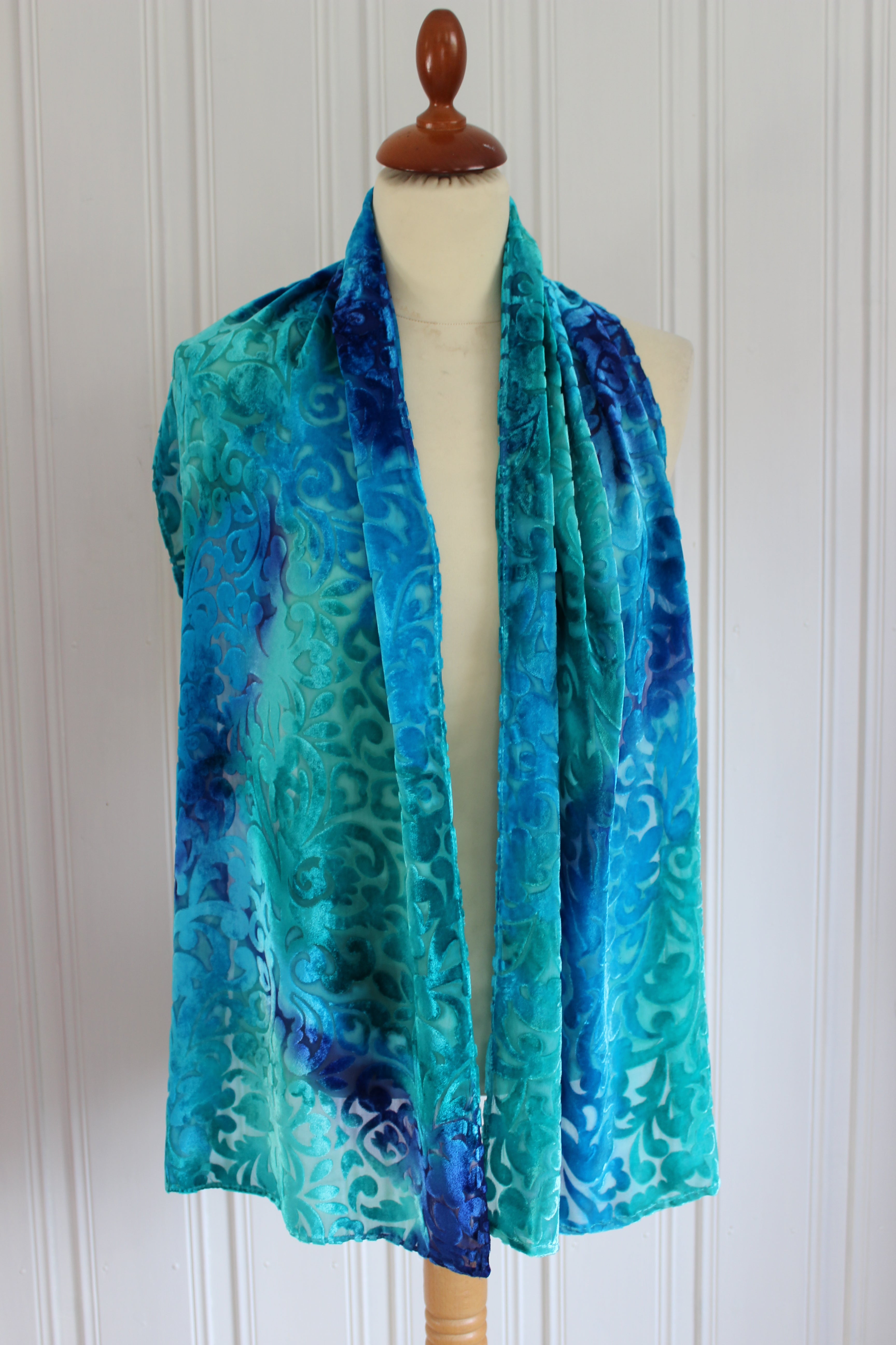 Håndmalt skjerf i silke 4850