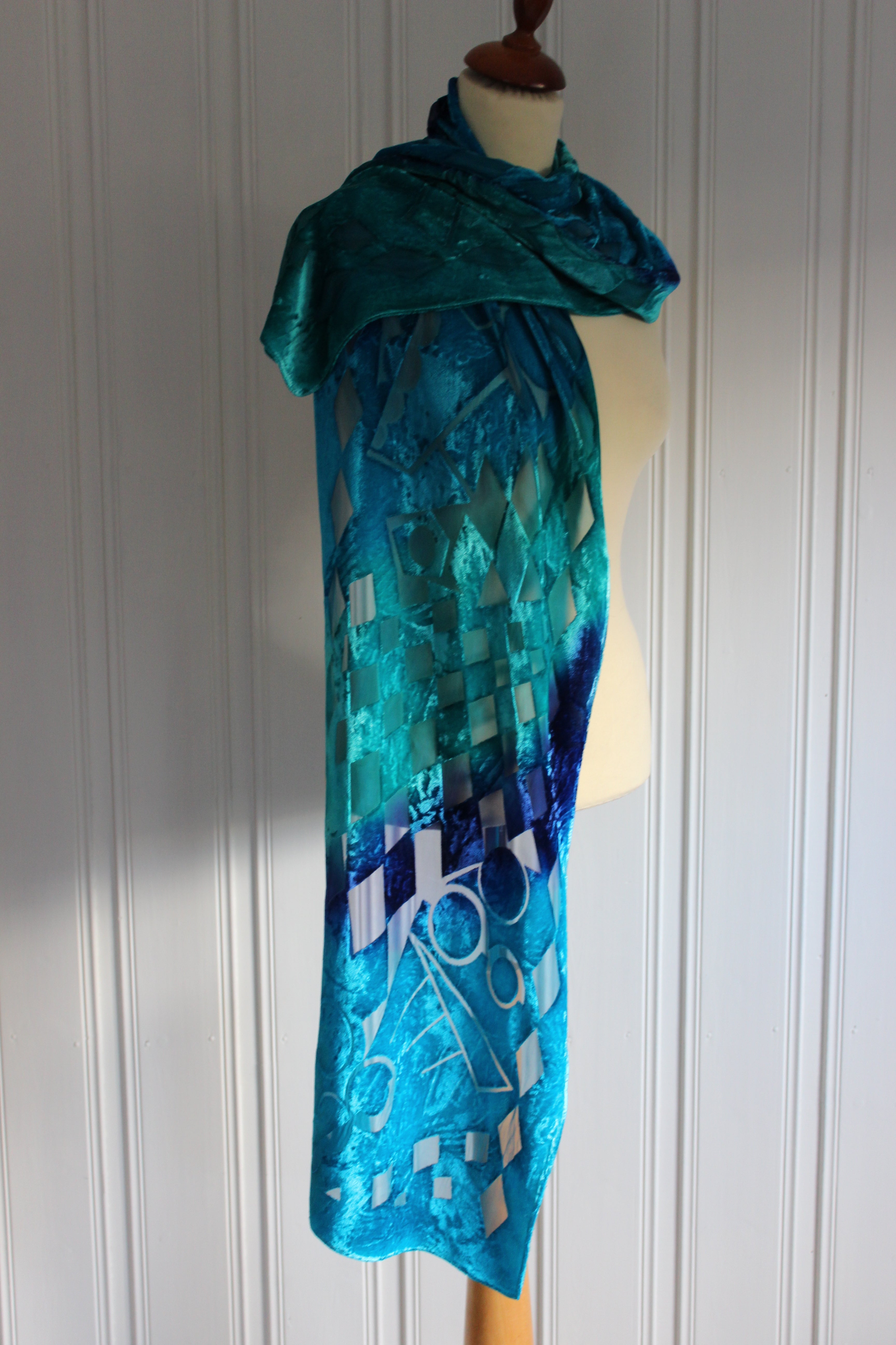 Hand painted silk scarf 4860