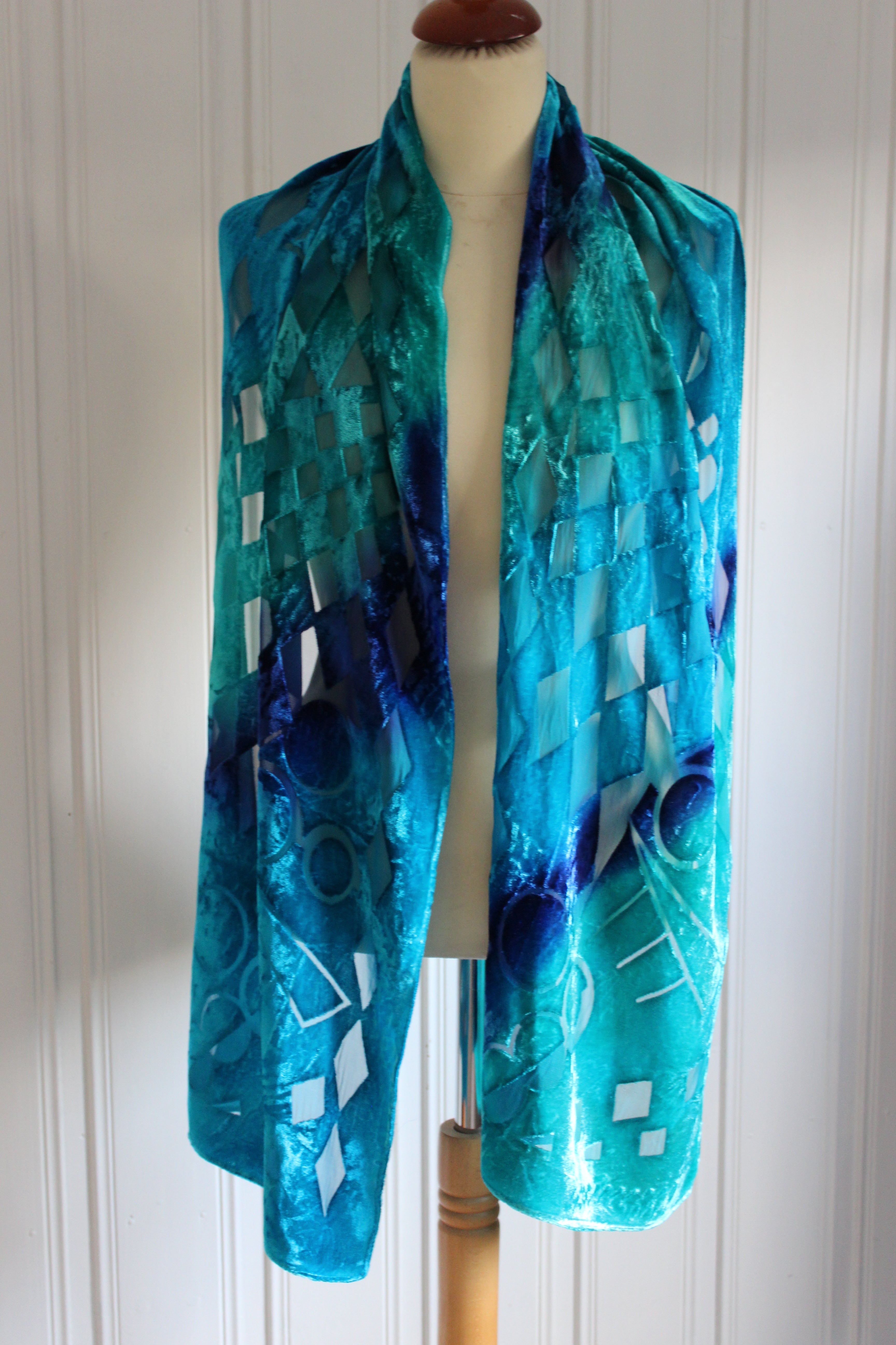 Hand painted silk scarf 4860