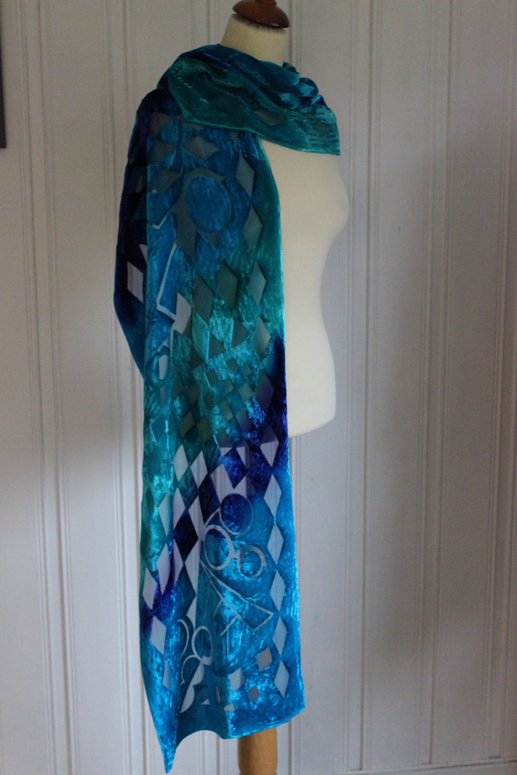 Håndmalt skjerf i silke 4860