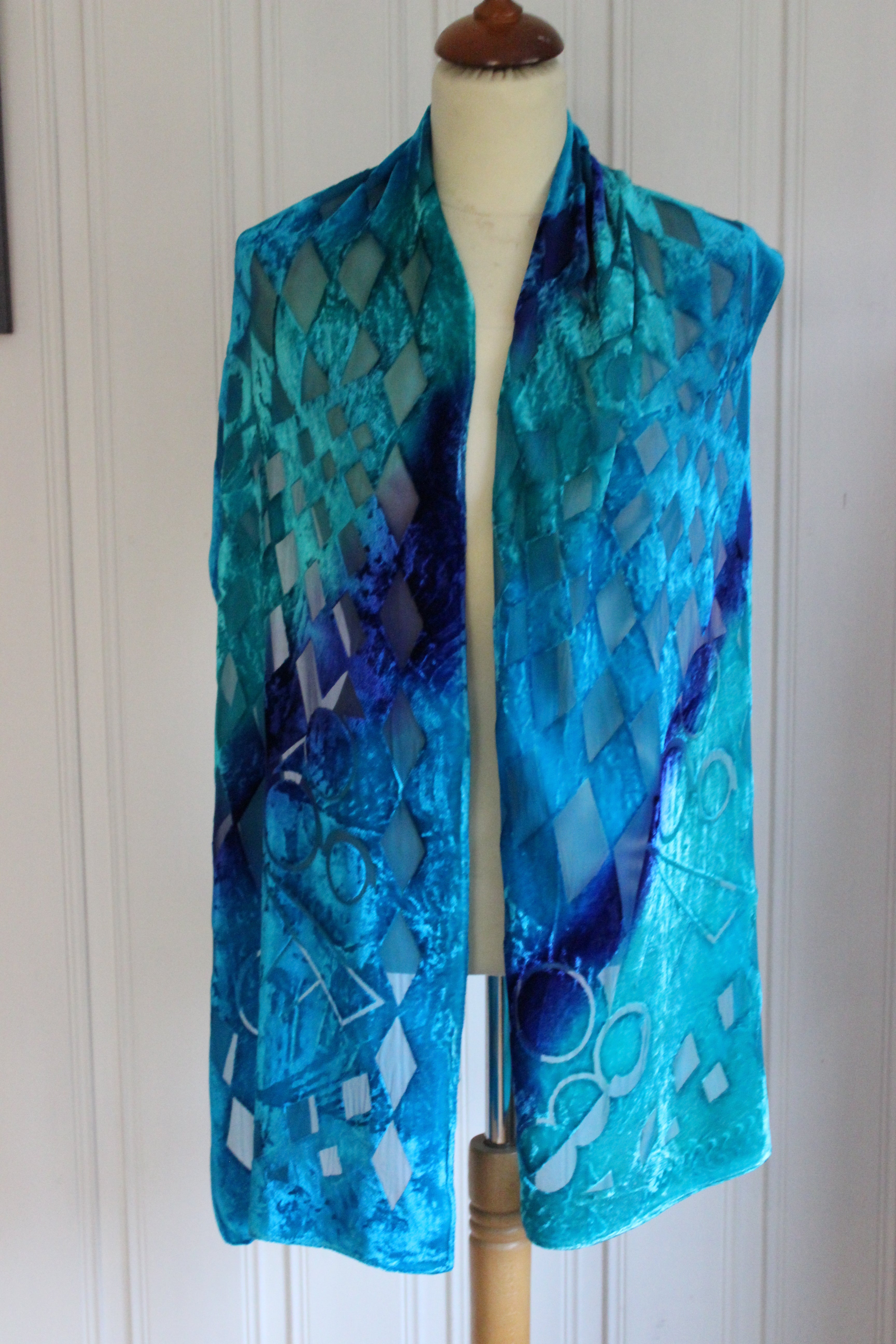 Håndmalt skjerf i silke 4860