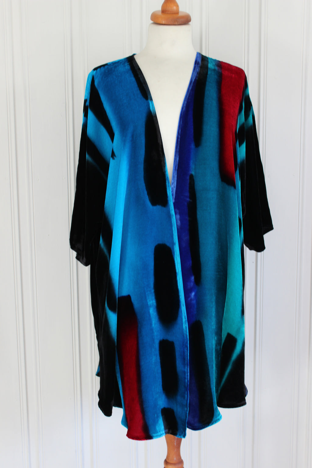 Håndmalt jakke i silkefløyel  4874