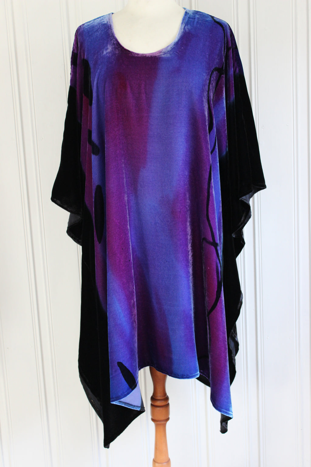 Håndmalt topp i silkefløyel 4885