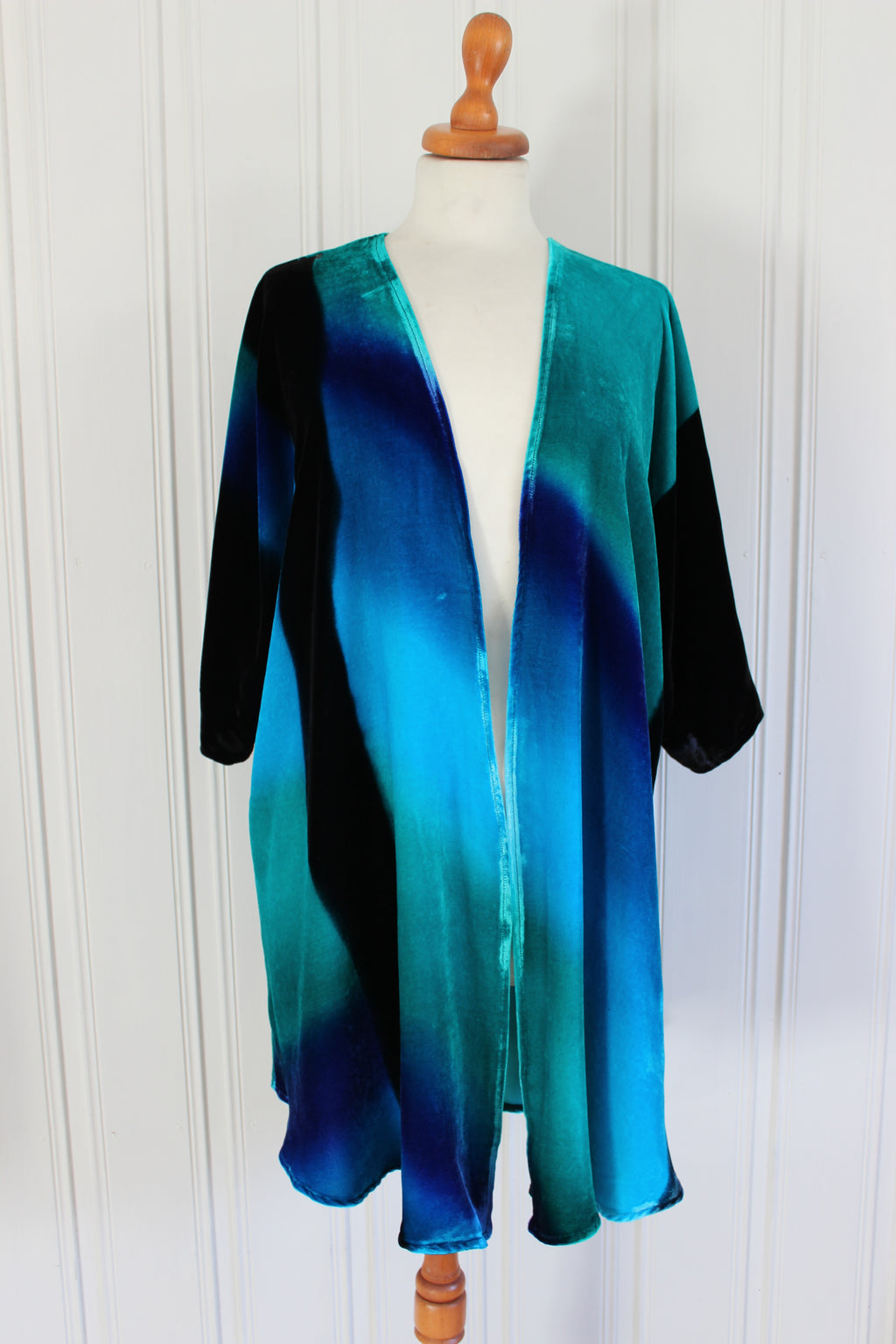 Håndmalt jakke i silkefløyel  4892