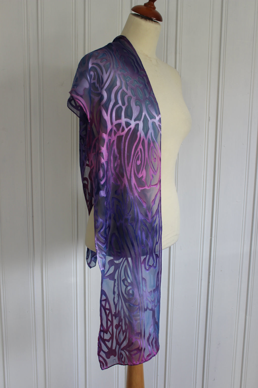 Hand painted silk scarf 4908