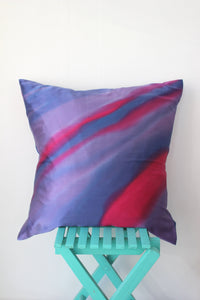 Hand painted silk cushion "Northern Lights"