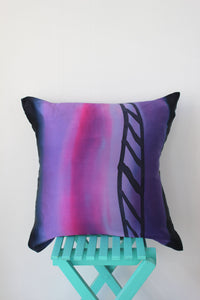 Hand painted silk cushion "Polar night"
