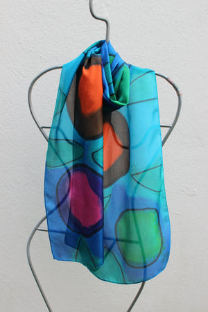 Hand painted silk scarf  3549