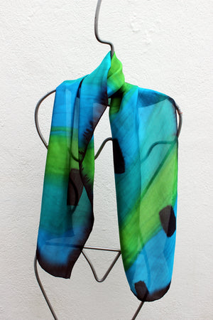 Hand painted silk scarf  3554
