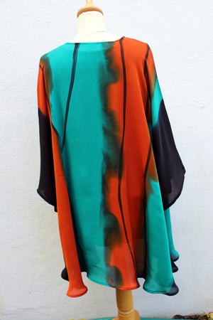 Hand painted silk jacket 3633