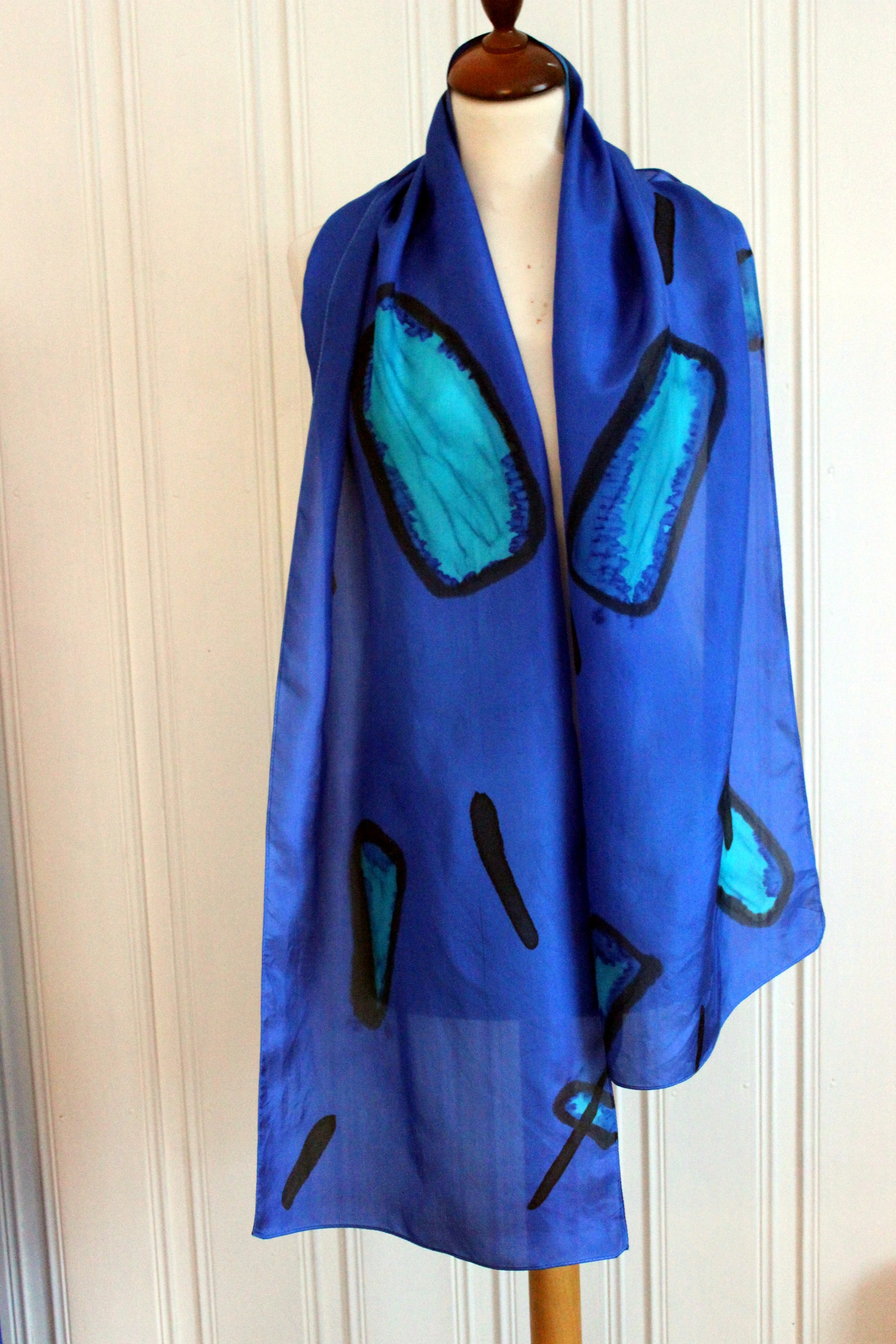 Hand painted silk scarf  3730