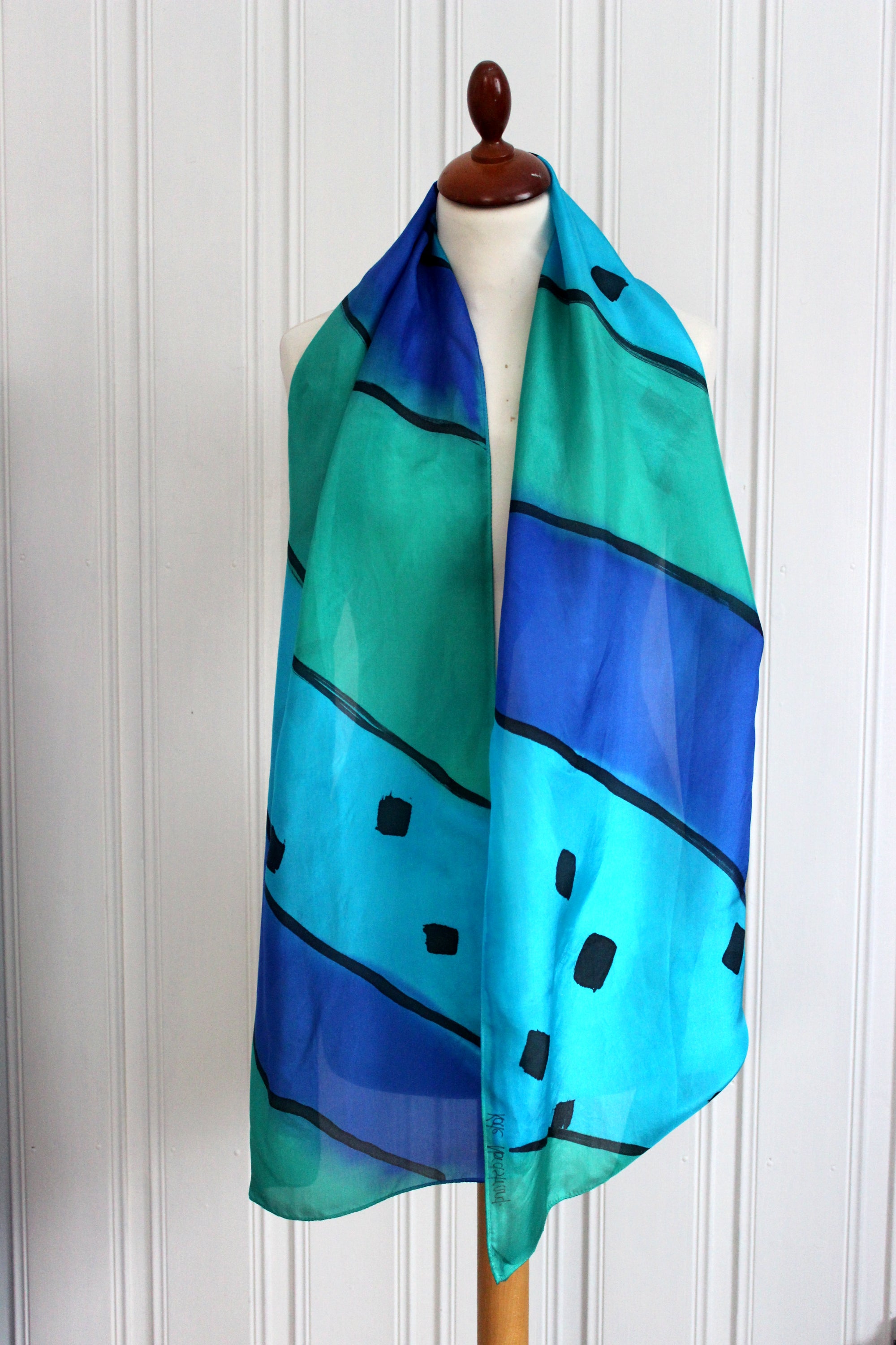 Hand painted silk scarf  3731