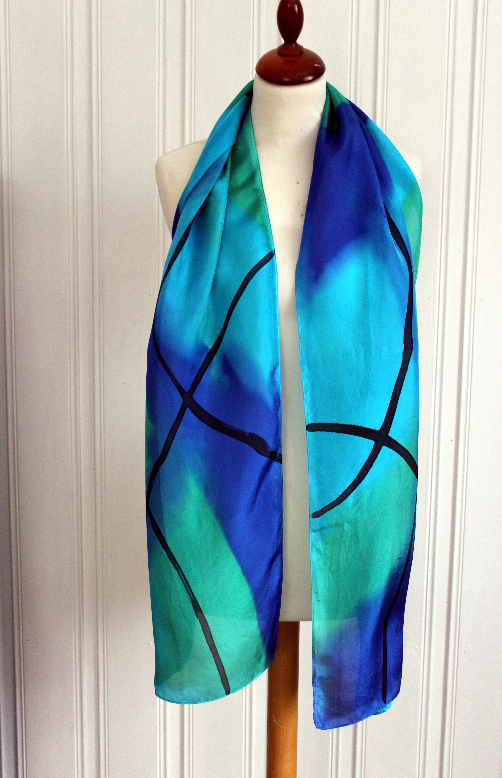 Hand painted silk scarf  3737