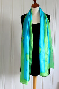 Hand painted silk scarf  3768