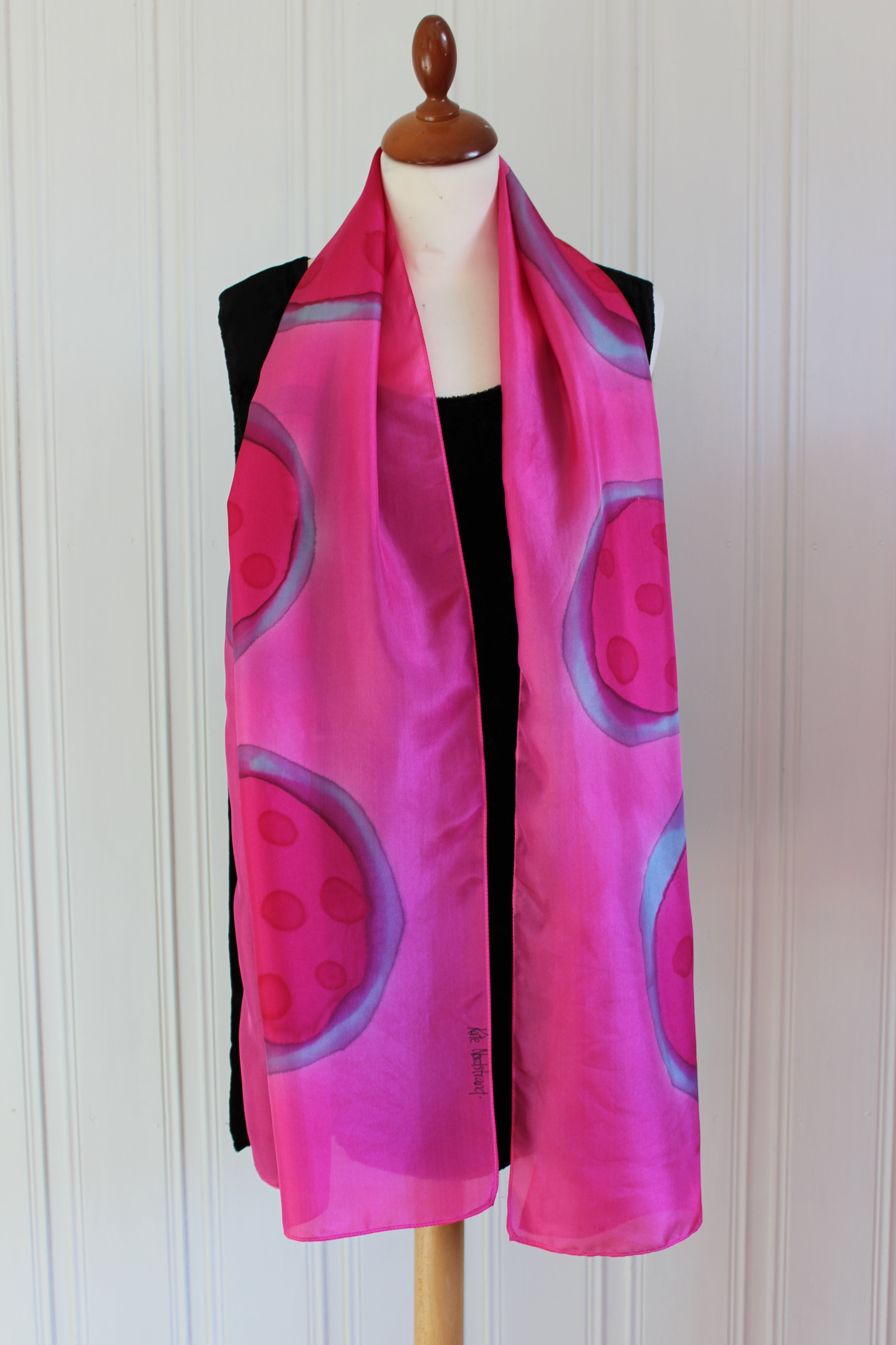 Hand painted silk scarf  3794
