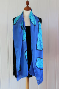 Hand painted silk scarf  3796