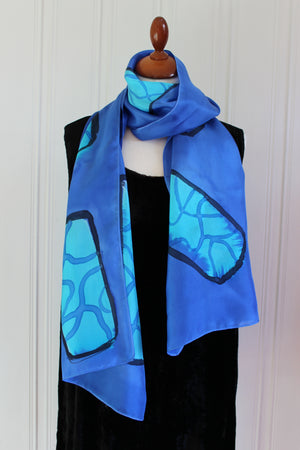 Hand painted silk scarf  3796