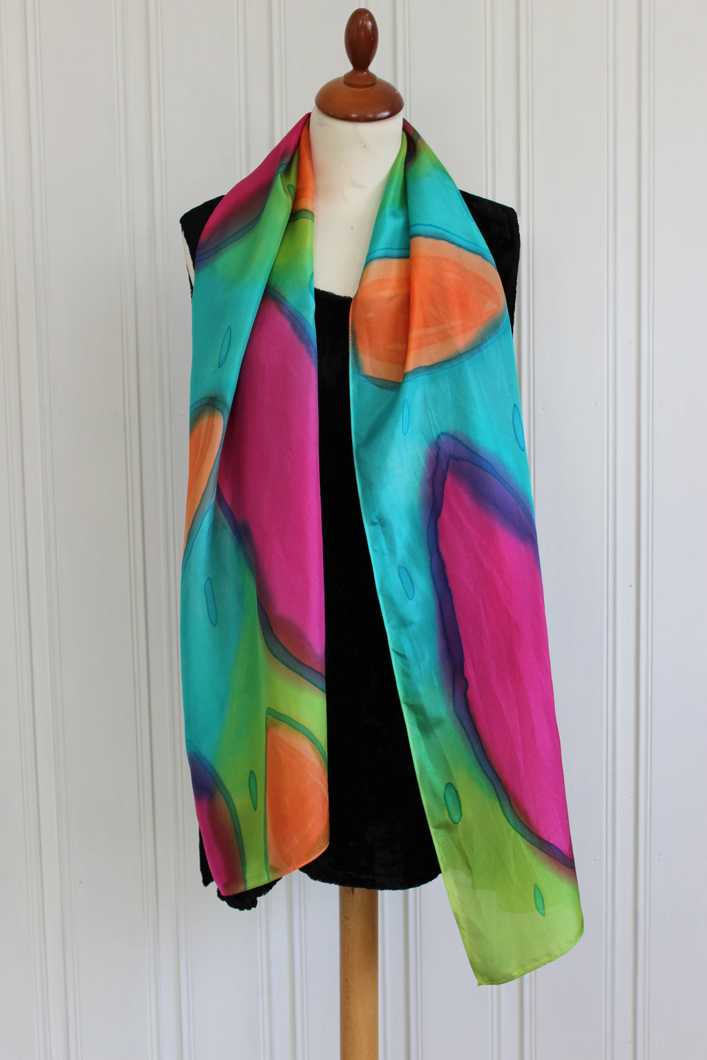 Hand painted silk scarf  3814