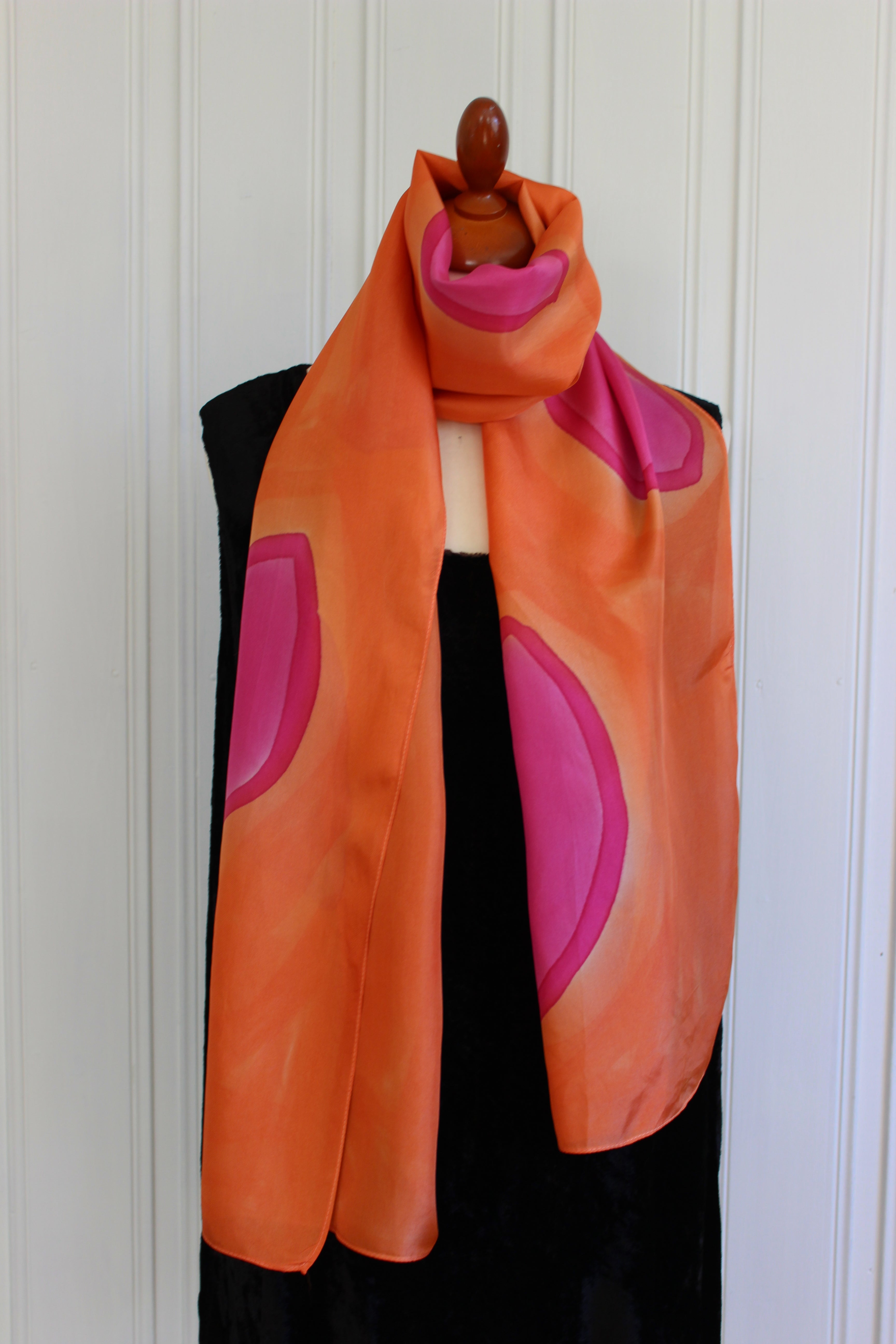 Hand painted silk scarf  3819