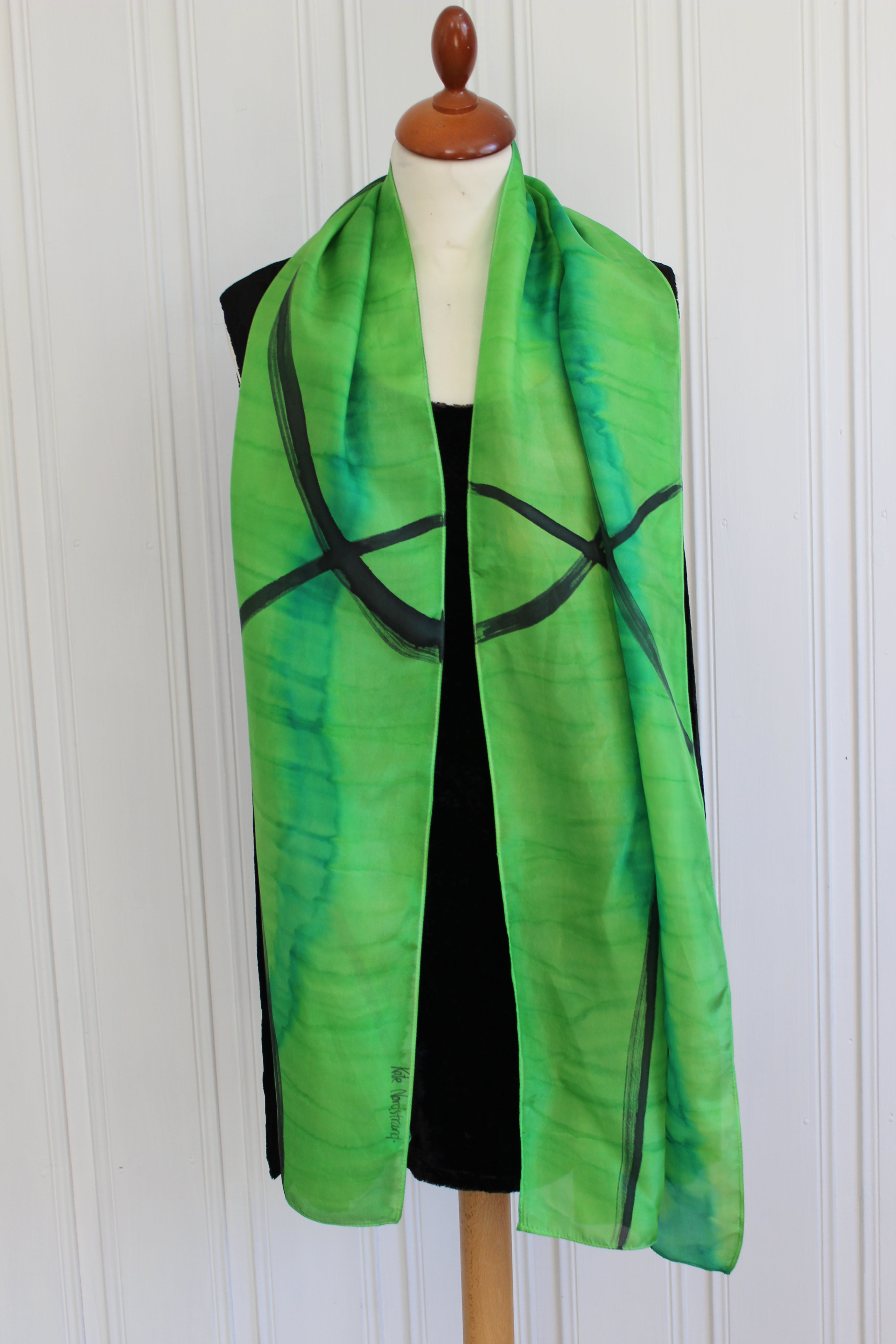 Hand painted silk scarf  3823