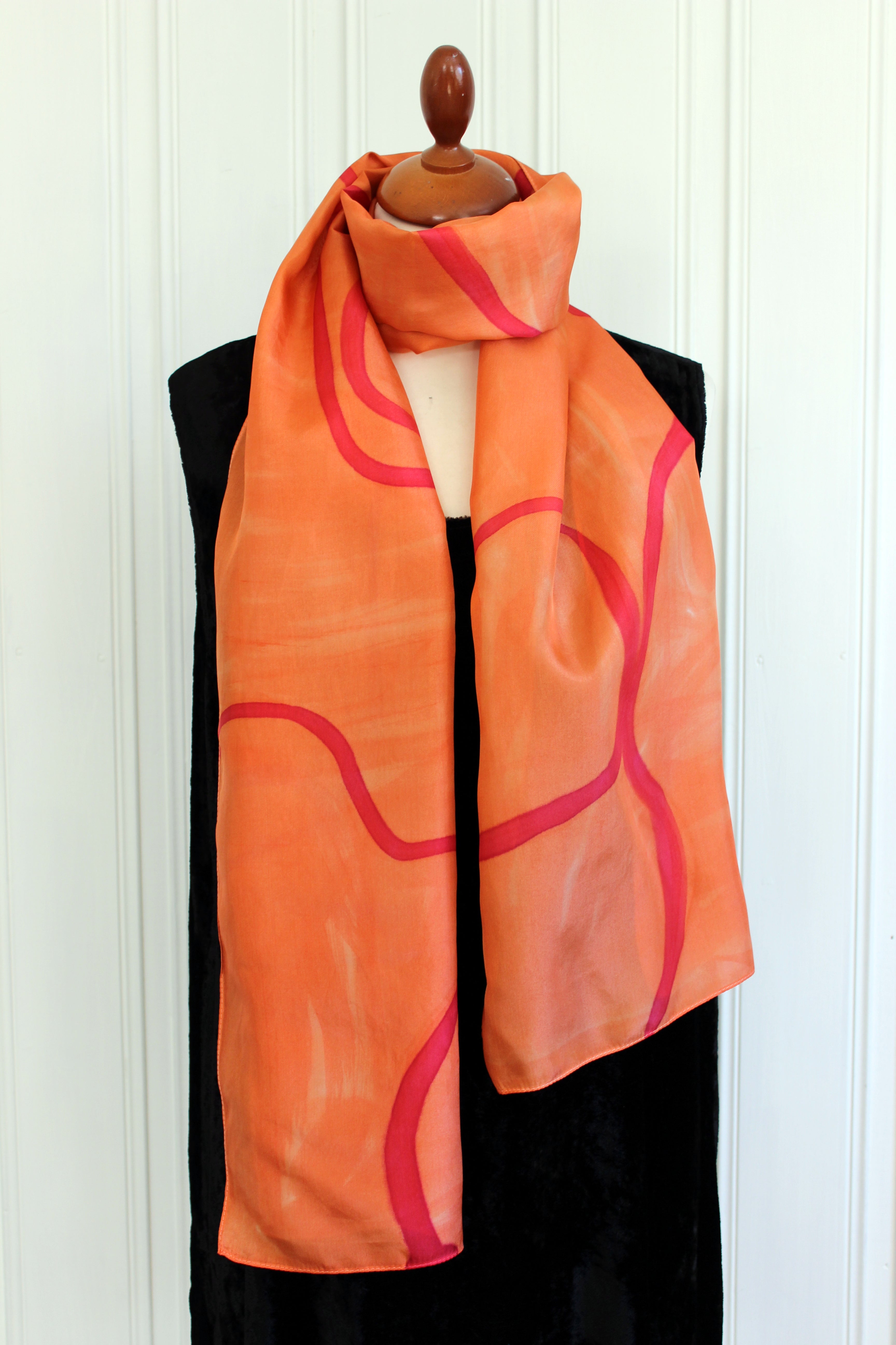 Hand painted silk scarf  3825