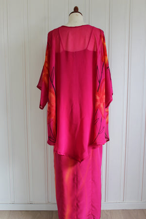 Håndmalt kjole i Crepe de Chine silke 3873