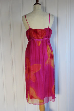 Håndmalt kjole i Crincle silke 3888