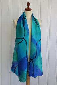 Hand painted silk scarf  3732