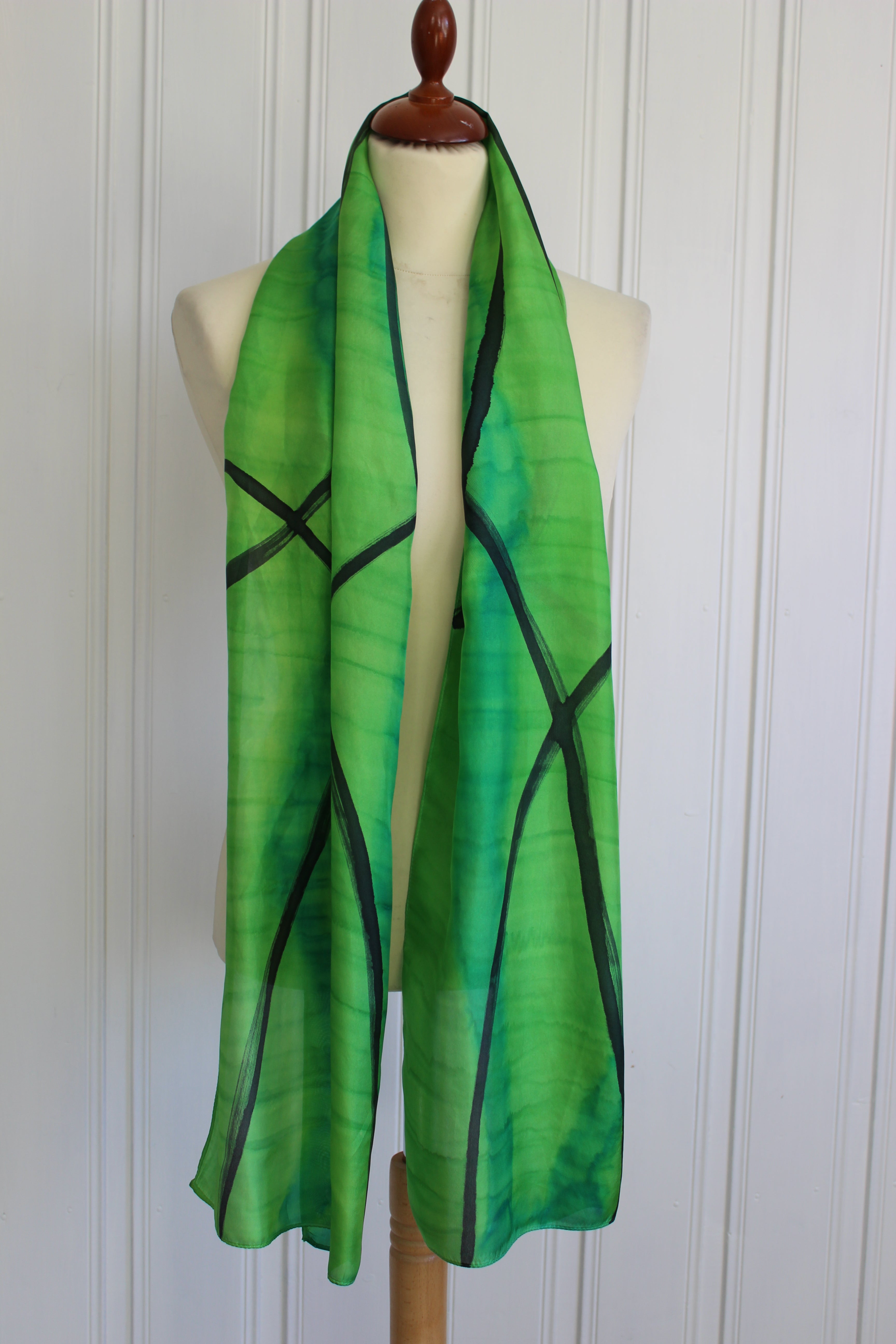 Hand painted silk scarf  3552