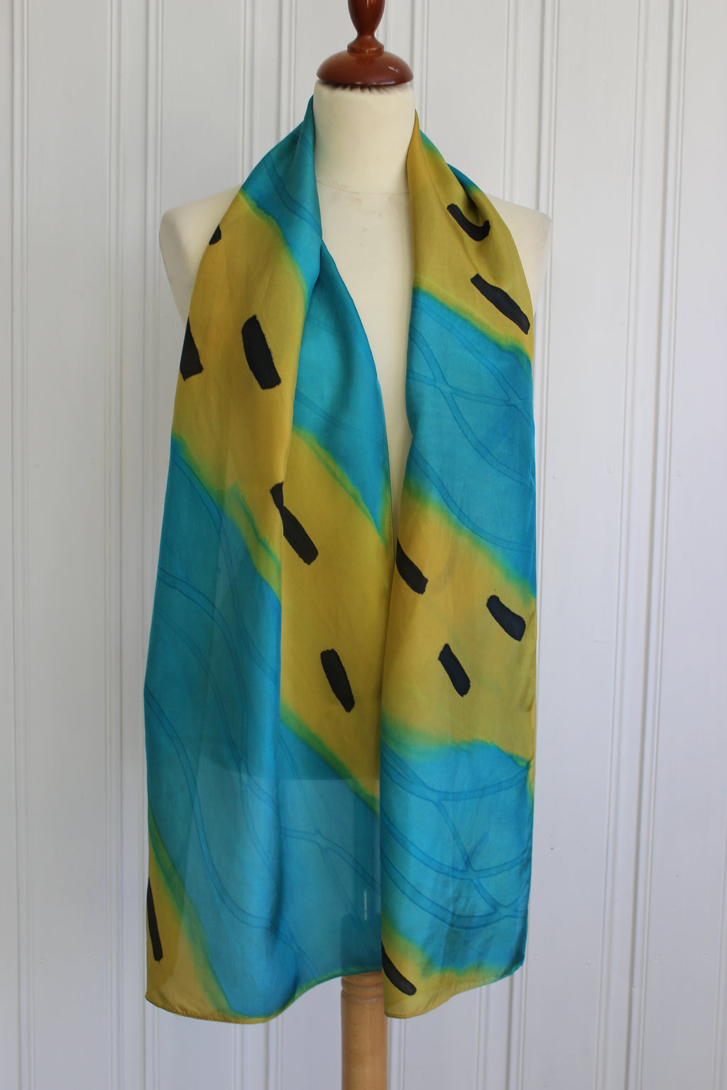 Hand painted silk scarf  3821