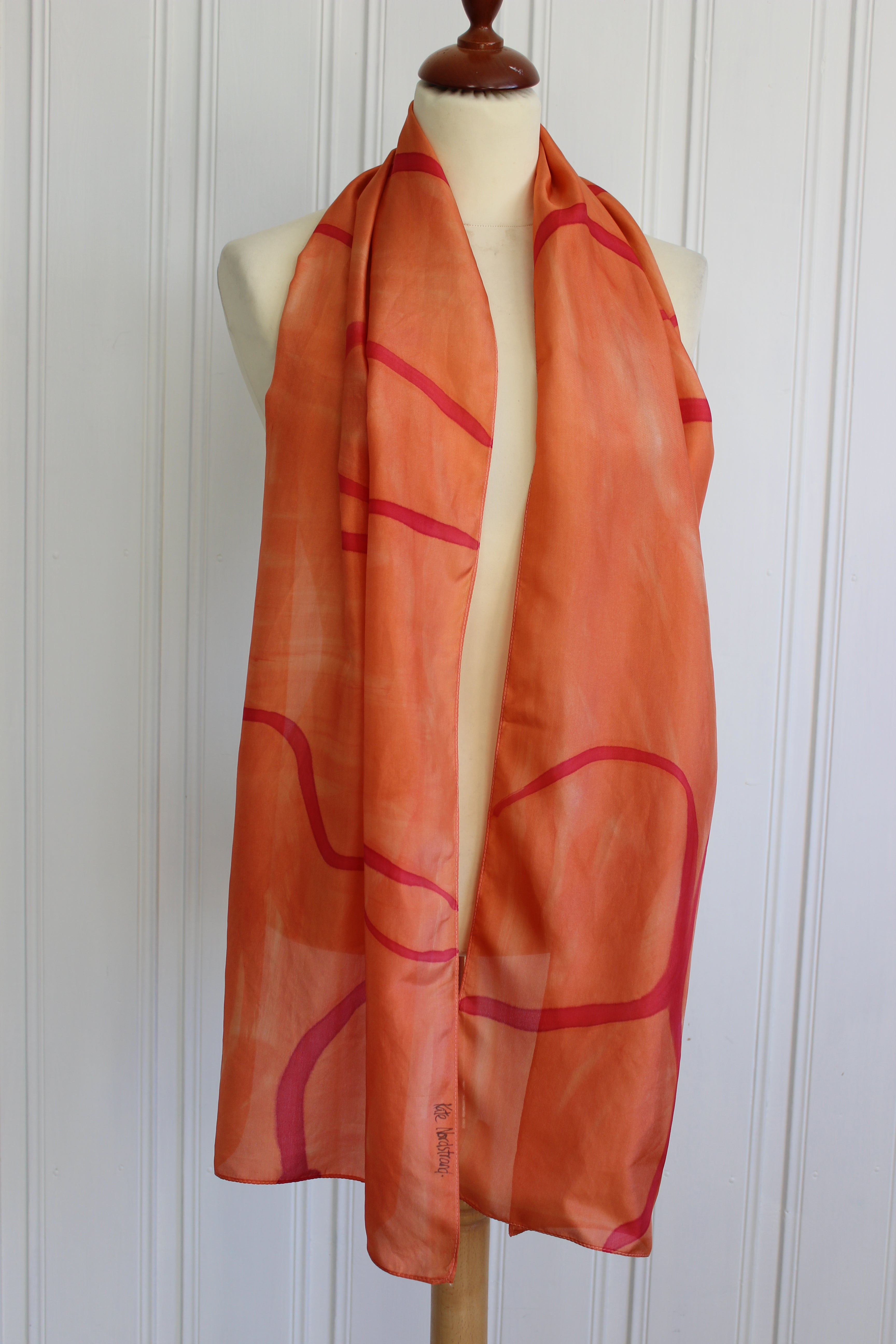 Hand painted silk scarf  3825